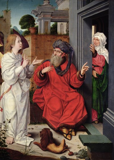 Abraham, Sara and an Angel by Jan II Provost